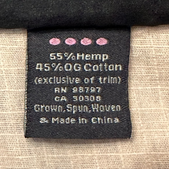 Of the Earth Hemp Long Sleeve Button Down Shirt Jacket Size Small Pockets Eco - Picture 4 of 6